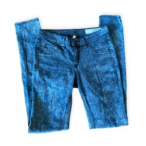 Rag & Bone blue marble wash skinny leg jean leggings